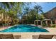Stunning community pool with lush landscaping and palm trees, with ample seating available at 2470 E Roma Ave, Phoenix, AZ 85016