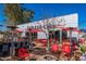 Charming Albert Arizona garage-themed restaurant with outdoor seating and string lights at 3037 E Hobart St, Gilbert, AZ 85296