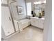 Modern bathroom featuring a shower, tub, and sleek vanity with decorative art at 35068 N Sacramento Wash Rd, San Tan Valley, AZ 85144