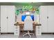 Stylish home office setup with a modern desk, comfortable chair, and decorative LED accents at 1718 E Harwell Rd, Phoenix, AZ 85042