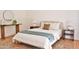 Well-lit bedroom showcasing a queen bed, side tables, and a decorative area rug at 5246 N 20Th St # B1, Phoenix, AZ 85016