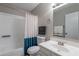 Full bathroom with tub, shower and single sink vanity at 719 W Pampa Ave, Mesa, AZ 85210