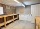 Workshop features a workbench, pegboard, and white storage cabinets at 8840 E Sunland Ave # 142, Mesa, AZ 85208