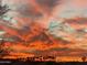Striking sunset view with vivid orange clouds and silhouettes of palm trees, an atmospheric end to the day at 10794 S Coolwater Dr, Goodyear, AZ 85338
