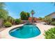 Private pool surrounded by desert landscaping, providing a tranquil outdoor oasis at 13034 W Krall Ct, Glendale, AZ 85307