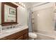 Bathroom with a modern vanity and a shower-tub combination at 17201 E Hillcrest Dr, Fountain Hills, AZ 85268
