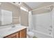 Bathroom features a single sink, toilet, and tiled shower with curtain at 2727 N Price Rd # 6, Chandler, AZ 85224
