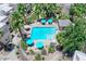 Gorgeous aerial view of a large community pool and lush landscaping at 11333 N 92Nd St # 1118, Scottsdale, AZ 85260