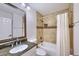 The bathroom featuring a granite counter, bath tub, shower and new lighting at 11333 N 92Nd St # 1118, Scottsdale, AZ 85260