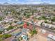Sweeping aerial shot of a community highlighting a charming home with a sparkling pool amidst mature trees at 1367 E Mitchell Dr, Phoenix, AZ 85014