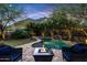 Beautiful backyard with pool, spa, seating area and mountain views at 14598 E Corrine Dr, Scottsdale, AZ 85259