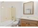Bathroom with a bathtub, toilet, sink, and vanity at 18449 W Piedmont Rd, Goodyear, AZ 85338