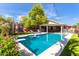 Sparkling pool surrounded by lush landscaping and a covered patio at 20038 N 38Th Ln, Glendale, AZ 85308