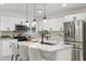 Modern kitchen features stainless steel appliances, white cabinets, and a stylish island with seating at 1535 W Berridge Ln, Phoenix, AZ 85015