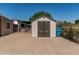 Backyard view of exterior storage shed at 1953 E Presidio Rd, Phoenix, AZ 85022
