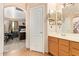 Bathroom with tile floor leading into the main bedroom at 1991 S Bahama Dr, Gilbert, AZ 85295