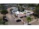 Overhead perspective of a quaint home with a red roof, complemented by surrounding urban greenery at 42 E 2Nd Ave, Mesa, AZ 85210