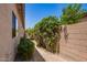 A walkway along side a house with lush landscaping and hardscape at 595 W Dragon Tree Ave, Queen Creek, AZ 85140