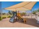 Community playground featuring a covered slide and climbing structure with nearby seating, perfect for ' outdoor fun at 7345 E Forge Ave, Mesa, AZ 85208