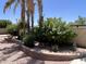 Backyard landscaping with mature trees, gravel, and greenery at 8355 E Via De Encanto --, Scottsdale, AZ 85258