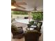 Comfortable outdoor patio seating with a ceiling fan and shade from the sun at 8355 E Via De Encanto --, Scottsdale, AZ 85258