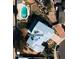 Overhead view of house with a private pool and green backyard landscaping at 13438 N 18Th Ln, Phoenix, AZ 85029