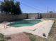 A refreshing backyard pool, block fence, mature trees, and ample space for outdoor activities at 13438 N 18Th Ln, Phoenix, AZ 85029