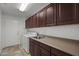 Functional laundry room features cabinets, countertop, sink, washer, and dryer hookups at 19700 N 76Th St # 1103, Scottsdale, AZ 85255