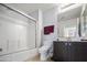 Bright bathroom with combined tub and shower, vanity, and modern fixtures at 19700 N 76Th St # 2057, Scottsdale, AZ 85255