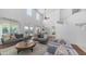Bright living room with high ceilings, wood floors, neutral furniture and large windows overlooking the backyard at 1991 W Bartlett Ct, Chandler, AZ 85248