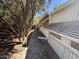 Side view of the home and the concrete walkway, alongside mature trees and greenery at 20644 N 36Th Ave, Glendale, AZ 85308