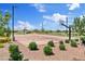 Outdoor basketball court surrounded by lush landscaping and clear blue skies; great for sports and recreation at 2898 E Kim Dr, San Tan Valley, AZ 85143