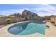 Backyard showcasing a sparkling pool, a second-story deck, and inviting outdoor space for relaxation and entertainment at 4547 E Buist Ave, Phoenix, AZ 85044