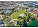 Aerial view of community pool, park, and green spaces at 4927 S Tune --, Mesa, AZ 85212