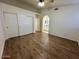 Large bedroom boasts ample closet space with access to the en-suite bathroom at 10101 N 91St Ave # 88, Peoria, AZ 85345
