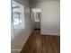 Bathroom featuring a pool view, vanity, and modern finishes at 1309 E Julie Dr, Tempe, AZ 85283