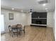Cozy living room with a black brick fireplace and dining set at 1309 E Julie Dr, Tempe, AZ 85283