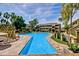 The community pool is complemented by comfortable lounge seating, lush landscaping and an inviting swimming space at 1331 W Baseline Rd # 167, Mesa, AZ 85202