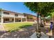 Expansive backyard with a well-maintained lawn, mature trees, and a covered patio at 44517 W Copper Trl, Maricopa, AZ 85139