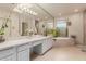 Bright bathroom with a soaking tub, dual vanities, and ample natural light at 5237 N 106Th Ave, Glendale, AZ 85307