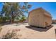 View of backyard shed and mature landscaping at 6329 E Voltaire Ave, Scottsdale, AZ 85254