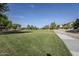 Scenic view of the green park featuring lush grass, mature trees, and paved walking paths at 6922 S Black Hills Way, Chandler, AZ 85249