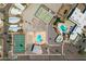 Aerial view showcasing the community's multiple recreational facilities, with pools and courts at 701 S Dobson Rd # 447, Mesa, AZ 85202
