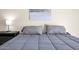 Comfortable bedroom featuring a gray comforter, side table, and soft lighting for a relaxing ambiance at 735 E Cochise Dr, Phoenix, AZ 85020