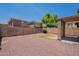 Backyard with gravel, block fence and covered patio offers shade at 9534 N 82Nd Ln, Peoria, AZ 85345