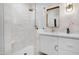 Bright bathroom with a walk-in shower and floating vanity at 24724 N 119Th Pl, Scottsdale, AZ 85255