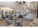 Open living room with hardwood floors, vaulted ceilings, and views to the dining room at 630 W Saragosa St, Chandler, AZ 85225