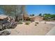 Well-maintained desert-landscaped front yard with mature trees and a circular driveway at 116 E Mountain Sky Ave, Phoenix, AZ 85048