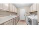 Clean laundry room featuring modern appliances, ample counter space, and storage cabinets at 116 E Mountain Sky Ave, Phoenix, AZ 85048