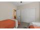 Bedroom offering carpet, ceiling fan, closet, and a serene atmosphere for relaxation at 1321 E Monteleone St, San Tan Valley, AZ 85140